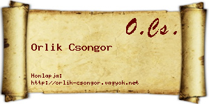 Orlik Csongor névjegykártya